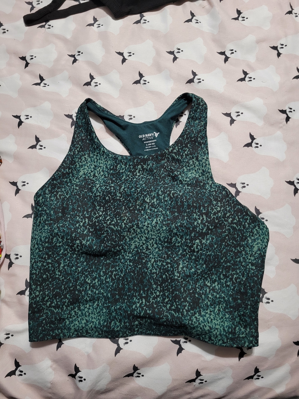 Old Navy Active Women's Green Speckled Racerback Crop Top
